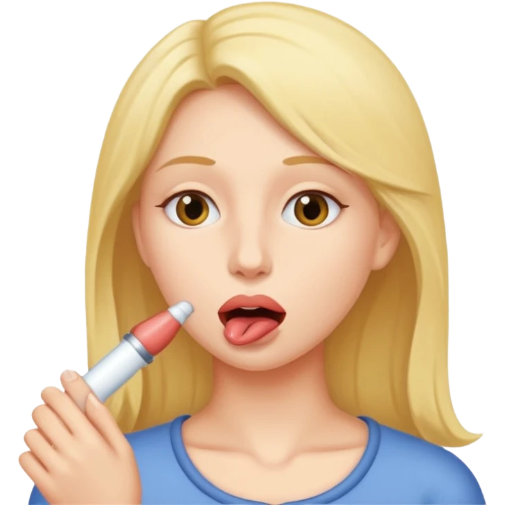 A woman sucking a penis emoji