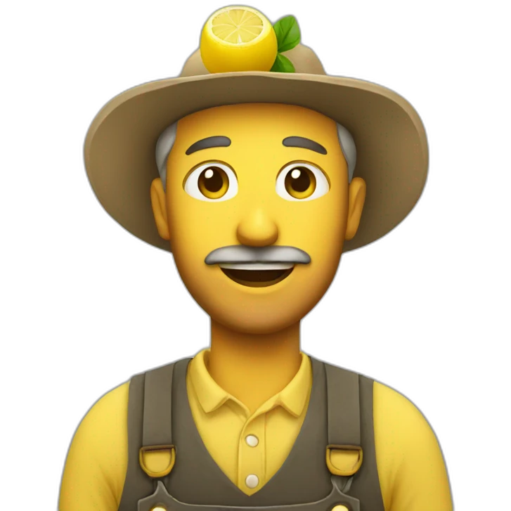 farmer with lemon emoji
