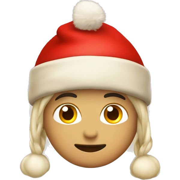 Corazón beige con gorro navideño emoji