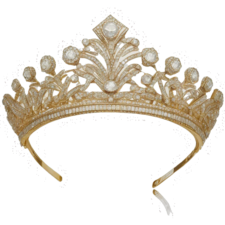 queen mary style art deco diamond tiara gold  emoji