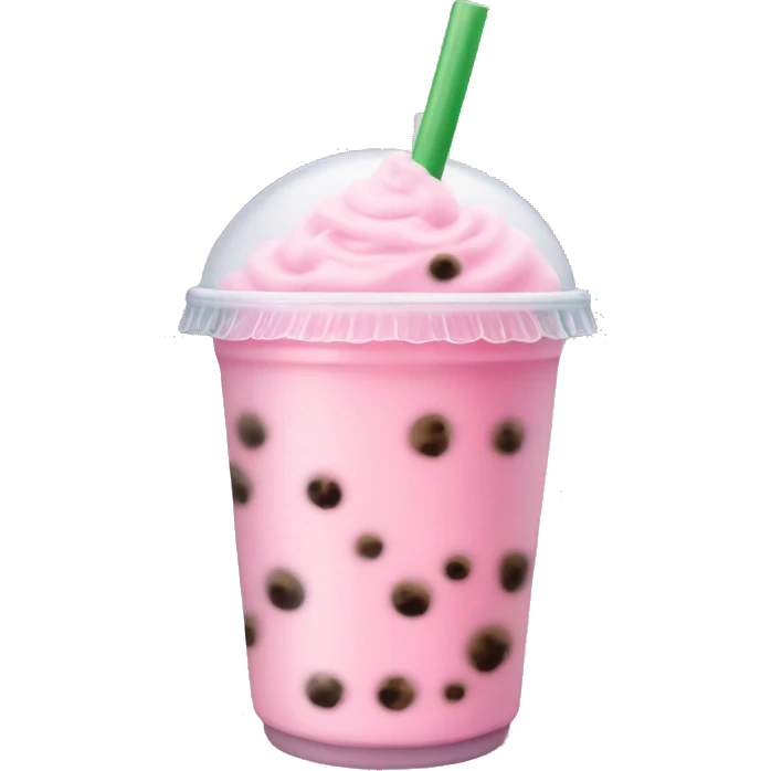 Bubble tea pink milk emoji