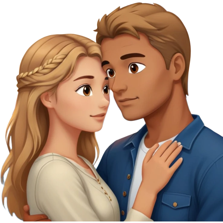 Elegant girl and man hugging together in Montenegro sunset light-brownish hair  looking into each others eyes true love delicate chaste  emoji