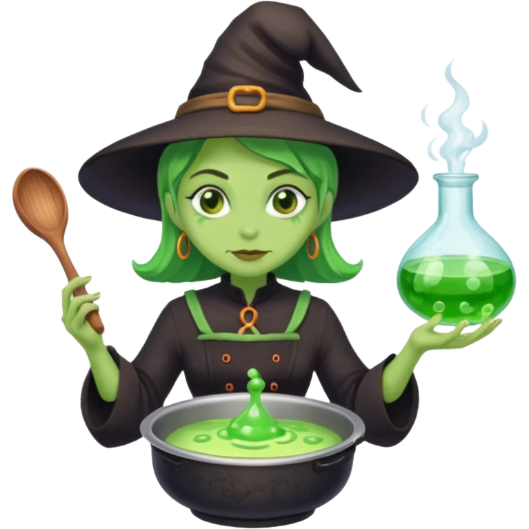 Soldado green witch cooking potion emoji