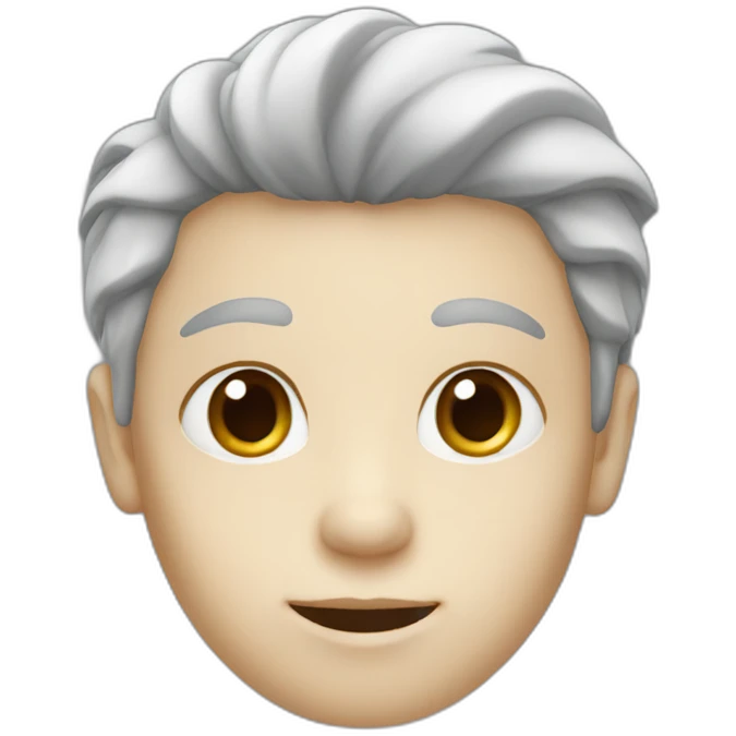 Boy white face with medium size hairs emoji
