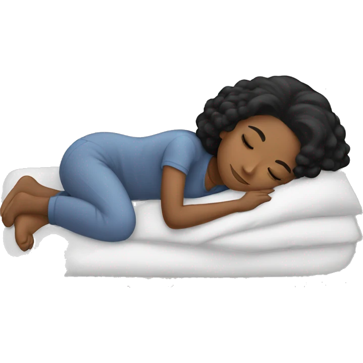 Black hair girl sleeping emoji
