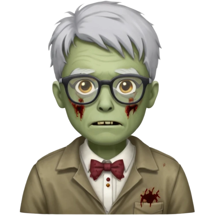 Um zombie nerd emoji
