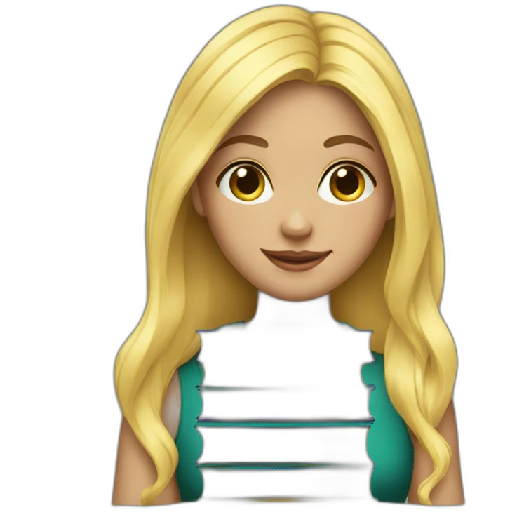 Blonde girl with books emoji