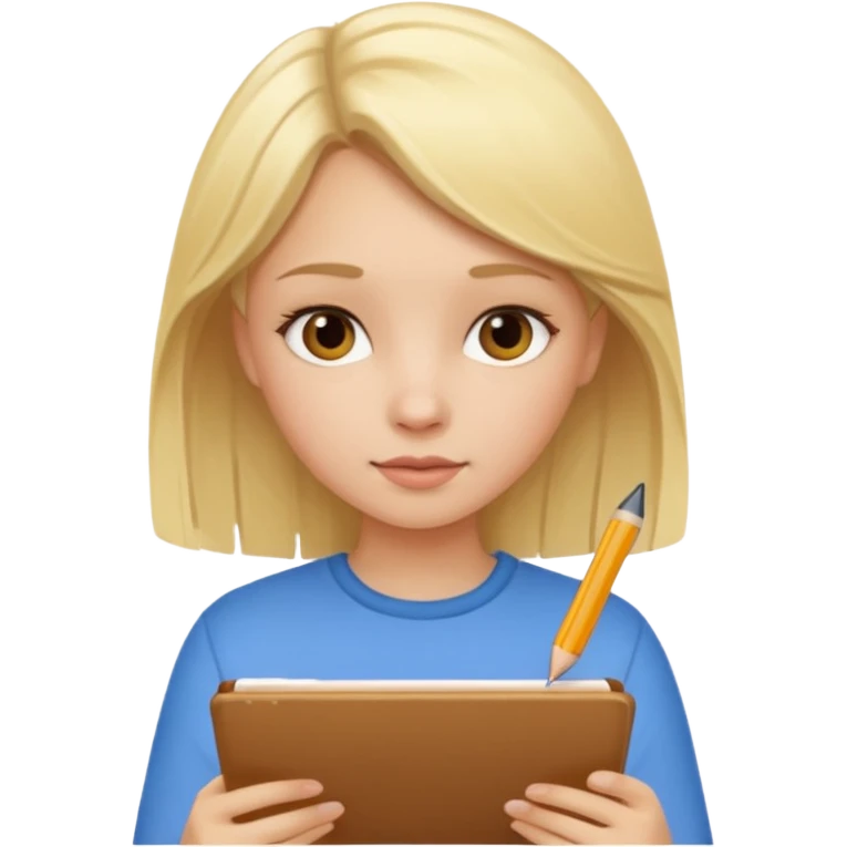 Blonde Girl taking notes  emoji