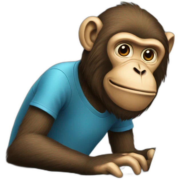 a monkey using a computer emoji