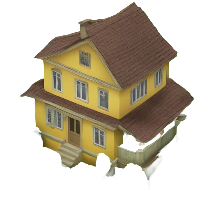 House surrounded by durians emoji