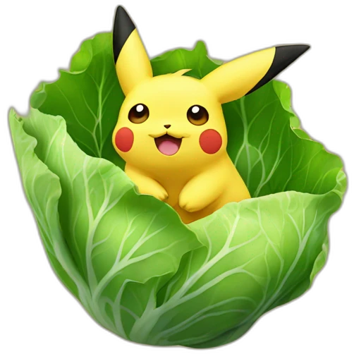 pikatchu in cabbage emoji