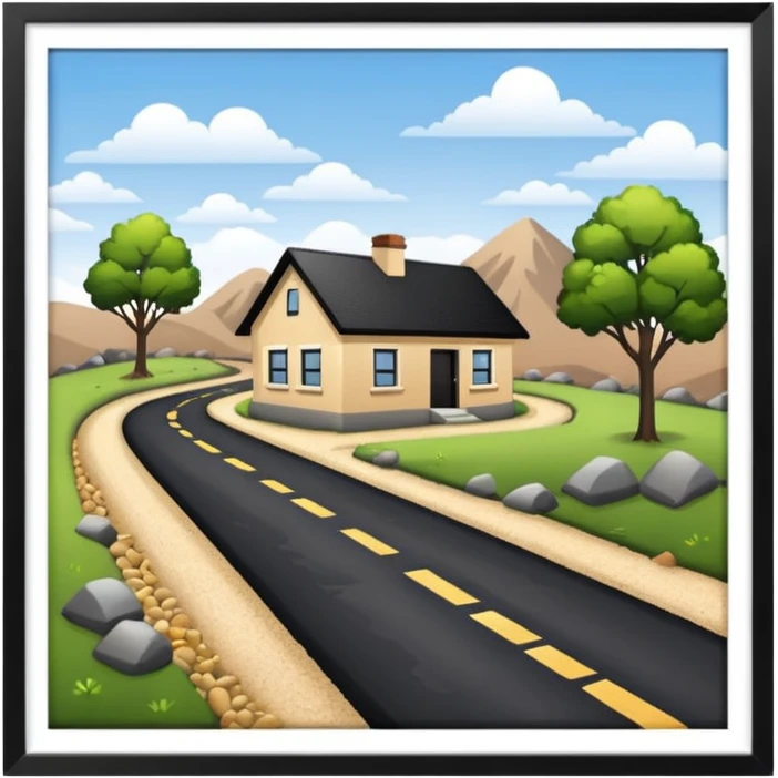 small road with home emoji