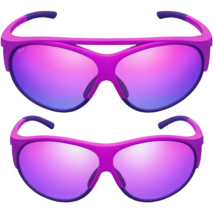 pink and purple two-tone shield visor glasses, color transition, Y2K style emoji