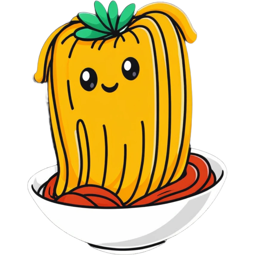 cute cartoon spaghetti character emoji