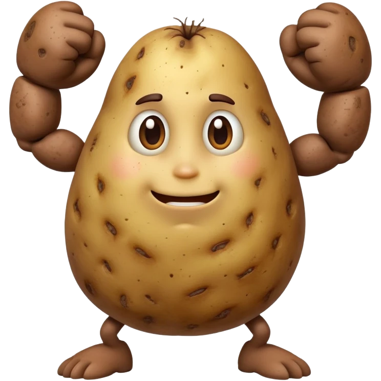 Potato with strong arms emoji