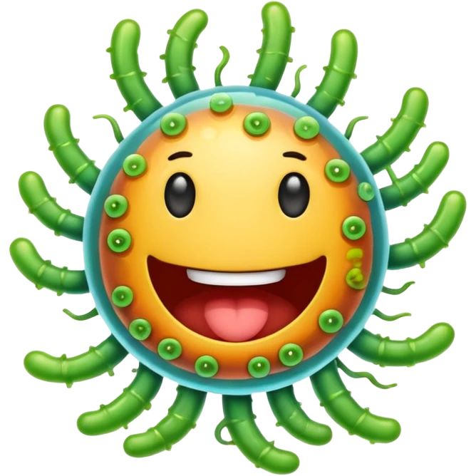 Happy bacteria emoji