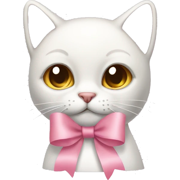 light pink ribbon bow cat emoji