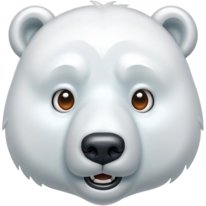 Cinematic Comical Polar Bear Portrait Emoji, Head tilted dramatically with an exaggeratedly shocked expression, featuring a robust, snowy build with wide, comically expressive eyes full of humorous disbelief, Simplified yet hilariously expressive features, highly detailed, glowing with a slightly sassy polar glow, high shine, dramatic yet playful, stylized with an air of quirky arctic attitude, soft glowing outline, capturing the essence of a meme-worthy polar bear that appears ready to side-eye its way into viral fame! emoji