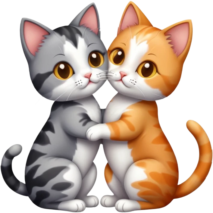 Cute cats are kissing  emoji