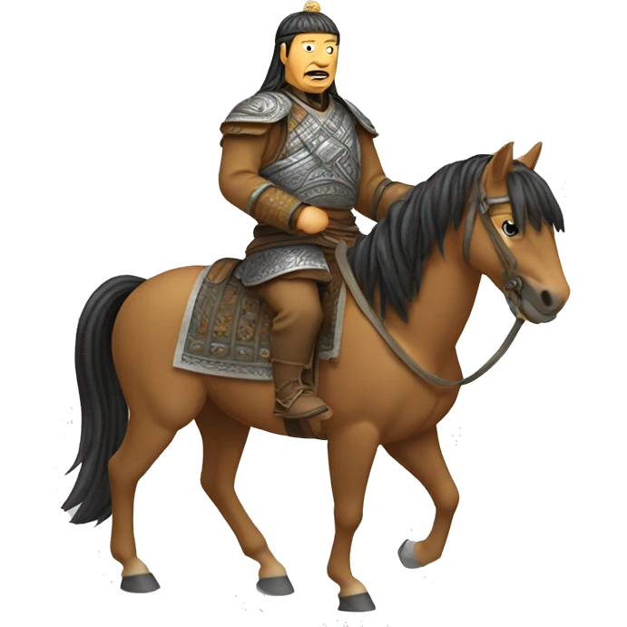 legendary Genghis Khan on horse emoji