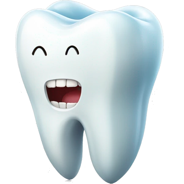 Dental implant with tooth emoji
