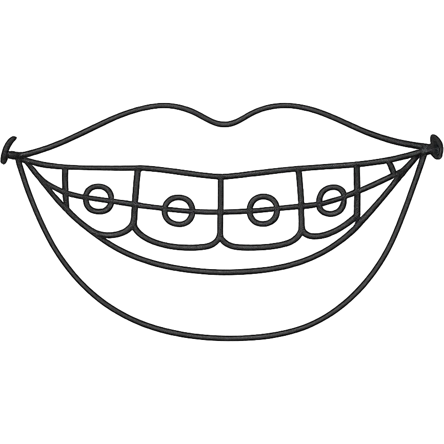 a smiling mouth with braces emoji