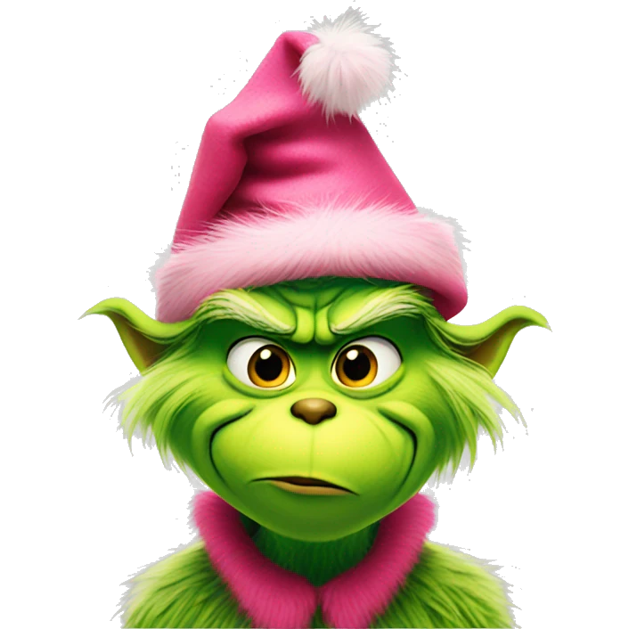 Grinch with pink hat emoji
