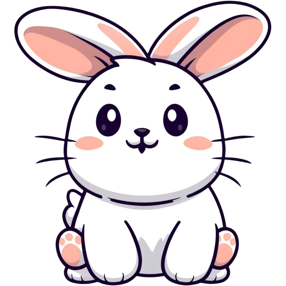 Cute rabbit with long floppy ears emoji