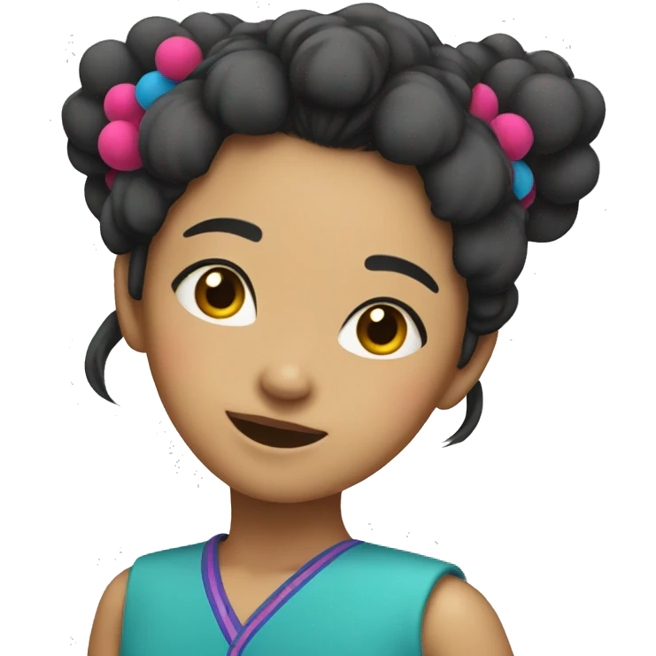 asian girl with pom poms emoji