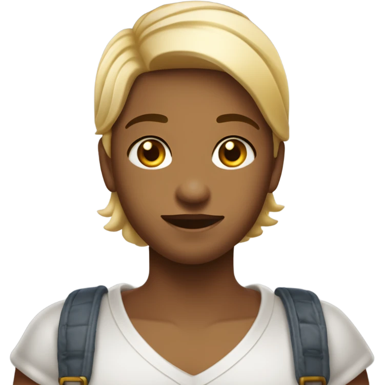 um jovem de 18 anos pardo com cebelo liso curto branco, com degrade com uma camisa branca polo e com uma corrente de ouro acenando com a mãe com um sorri emoji