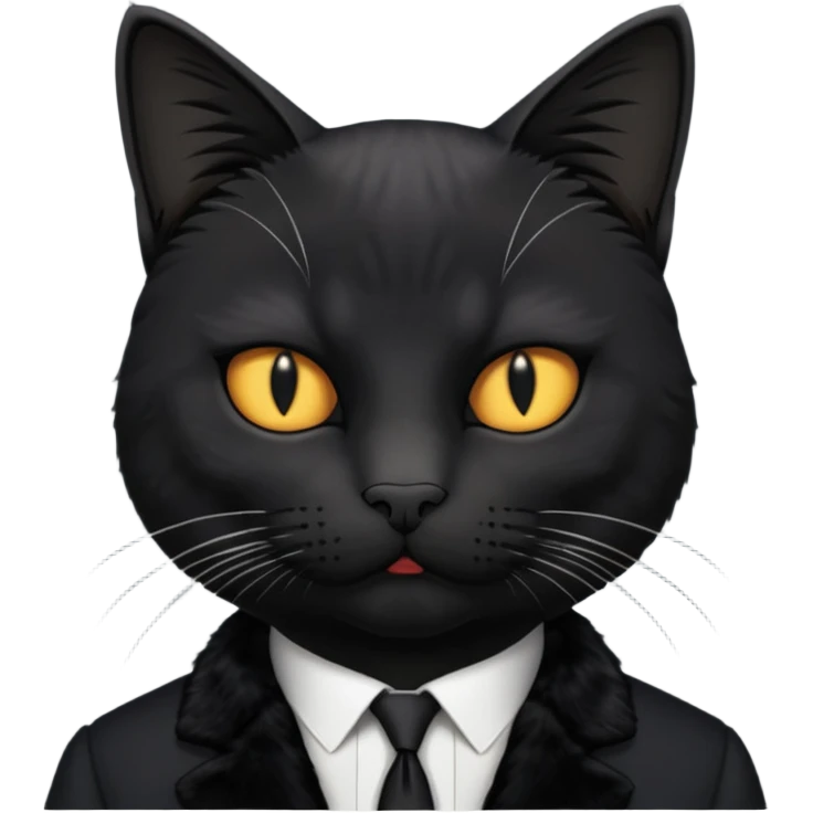 cat mafia corleone -with text "MOAN" emoji