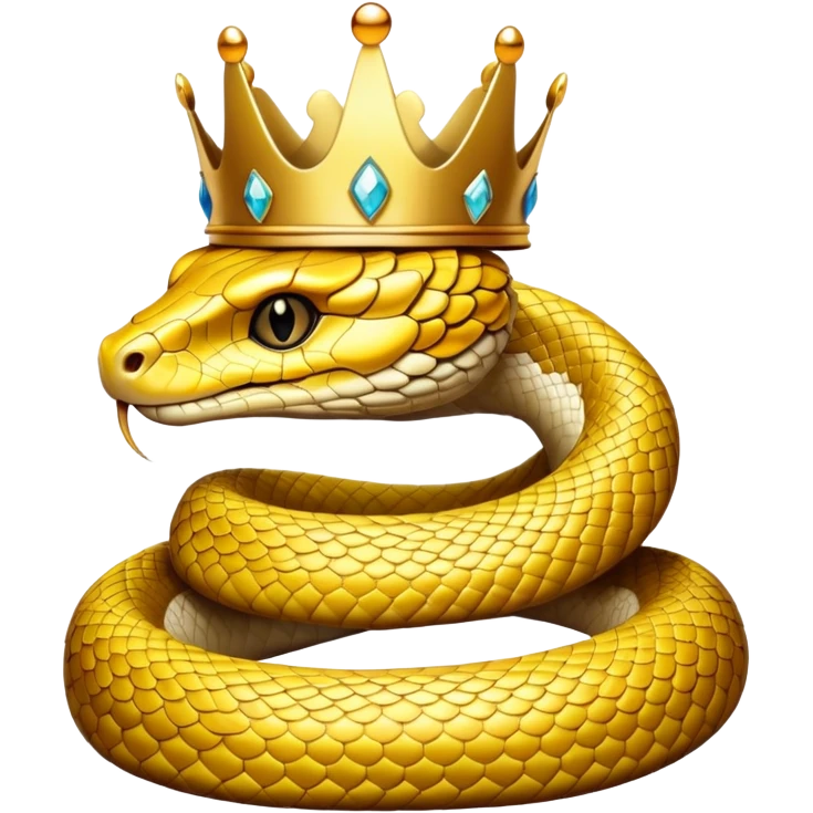 majestic golden snake wearing a crown emoji
