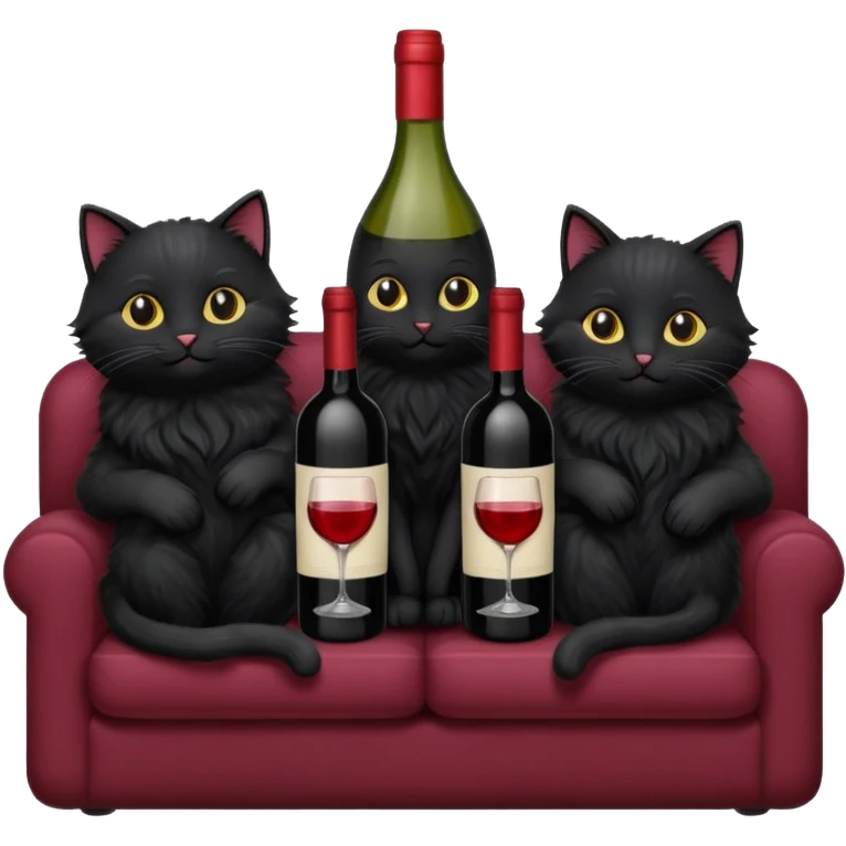 black cats On A Couch With Wine emoji