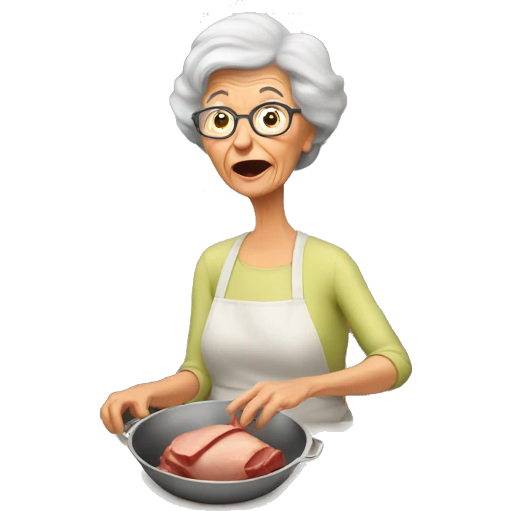 grandma forgets about the ham in the oven emoji