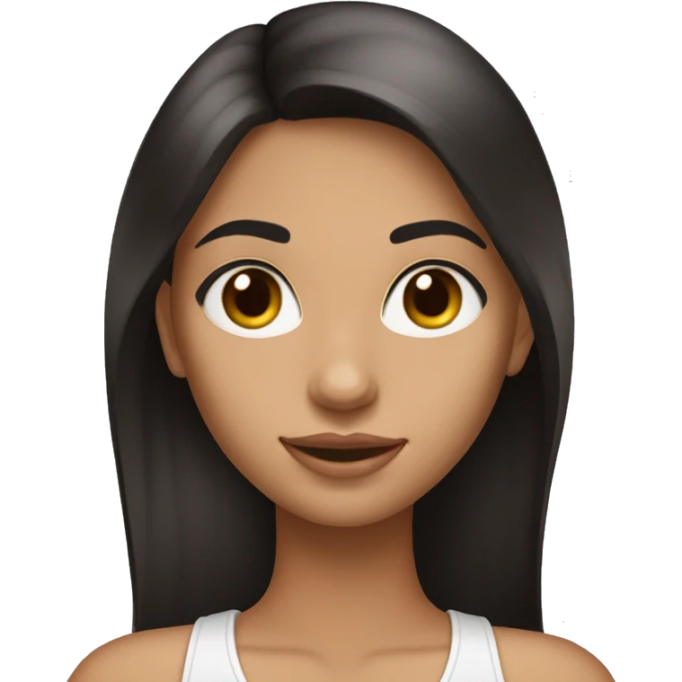 fair skinned latin girl with brown eyes and hoop earrings, make her skin lighter and her hair long black and straight emoji