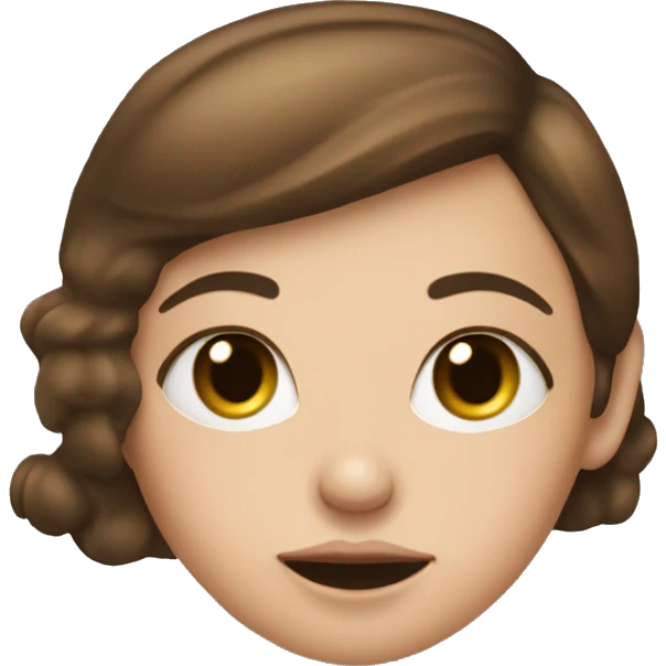 Brunette white Girl with a vape shaped like a teddy bear emoji
