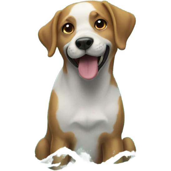 Dog in ocean emoji