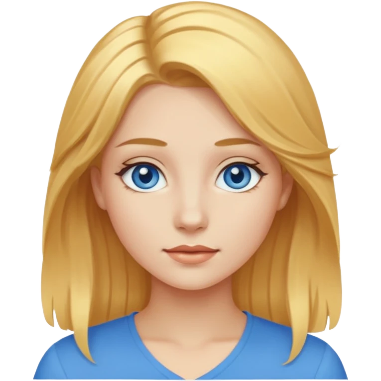 Junge Frau mit goldenem Haar und blauen Augen  emoji