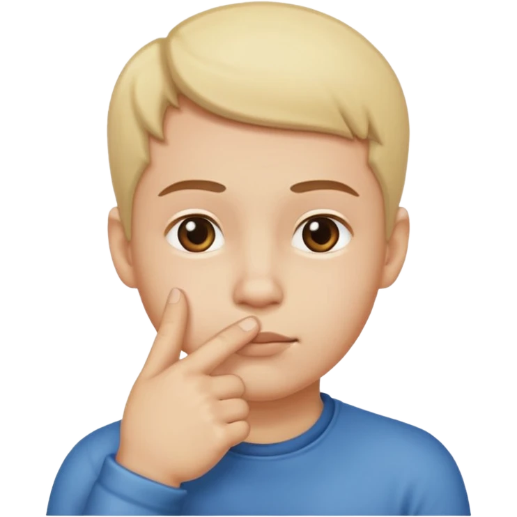 straight face with hand with thumb sticking left right under chin emoji emoji