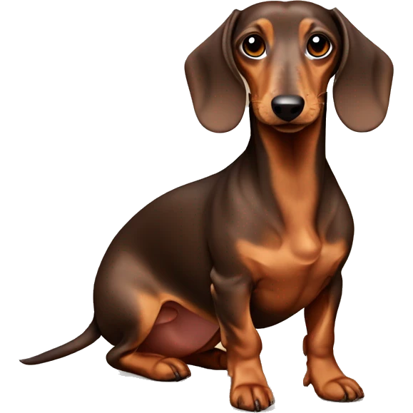 full body cream dachshund with brown eyes emoji