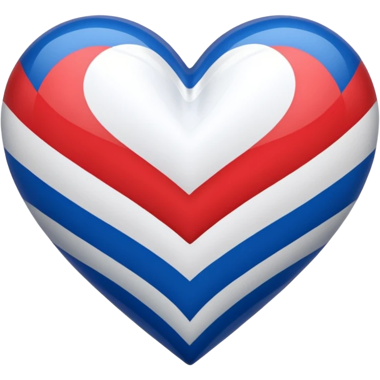a red white and blue tiger striped heart  emoji