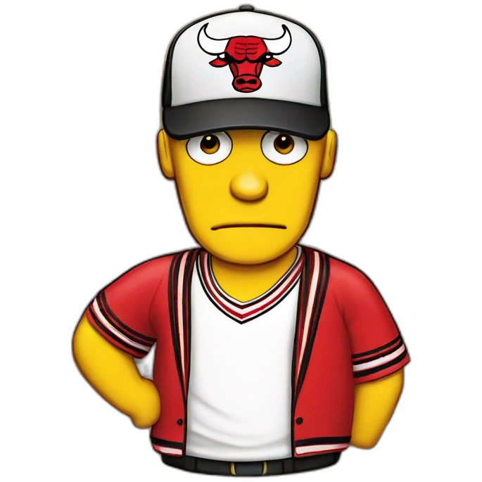 bar simpson wearing a chicago bulls cap emoji