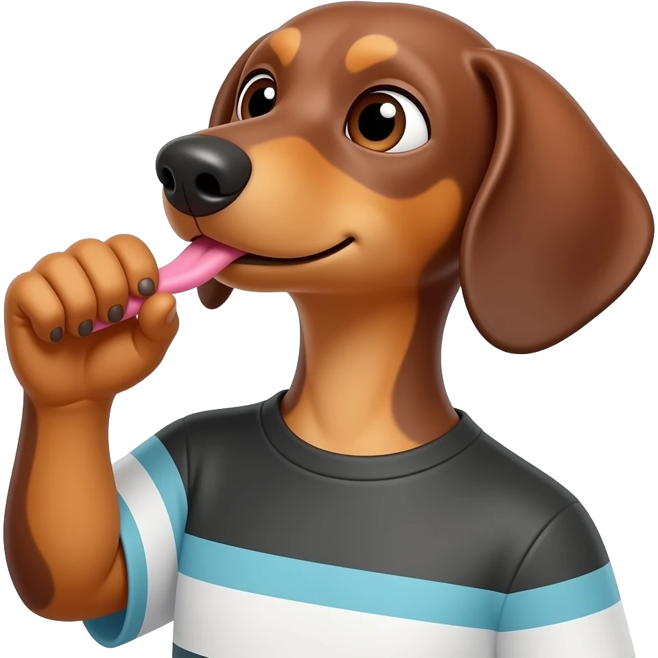 Person sniffing wiener dog emoji