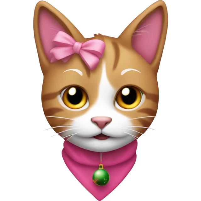 Un gato navideño rosa  emoji