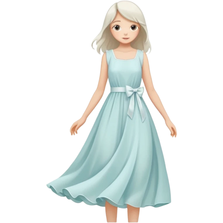 pastel dress with white ribbon emoji