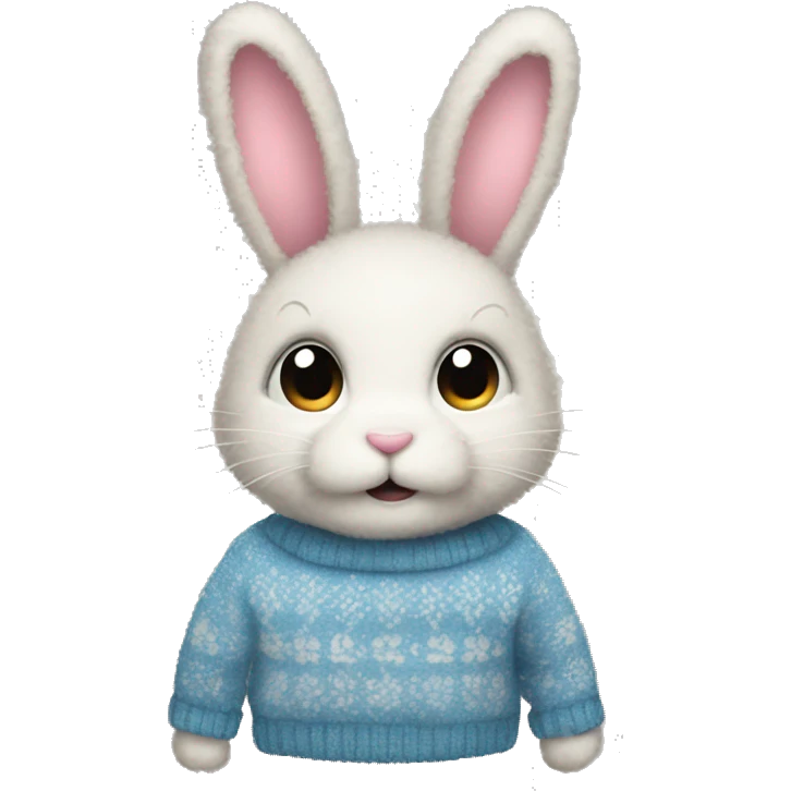 A bunny with a fuzzy sweater on emoji