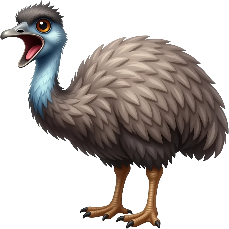 Emu screaming emoji