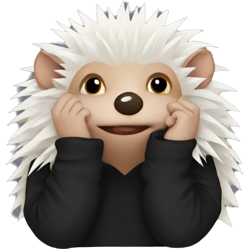 hedgehog facepalm in black longsleeve  emoji
