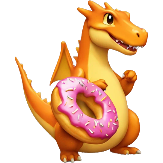 Charzard with a doughnut  emoji