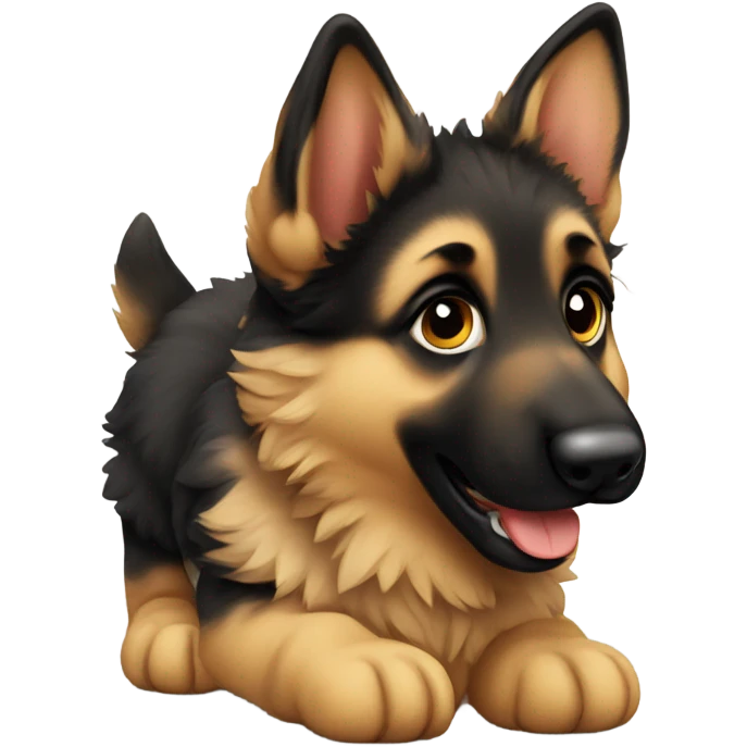 Fluffy German shepherd puppy emoji